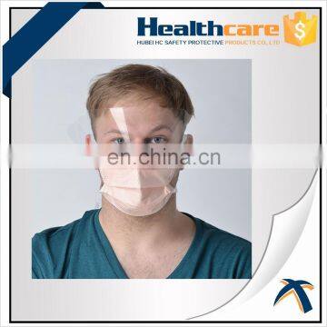 Disposable nonwoven mask with plastic shield