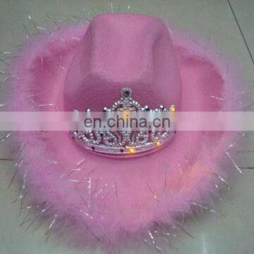 LED Christmas pink cowboy hat P-H104