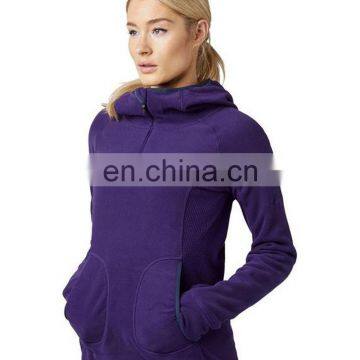 Classic style slim fit women plain hoodies polar fleece jacket