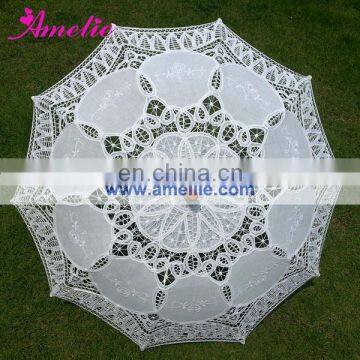 Wedding Fabric White Lace Parasol Umbrella new arrival