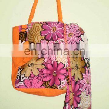 Women's Bag Floral Printed Canvas Bag,Cotton Canvas Handbag Wholesale Beach Bags photo-5