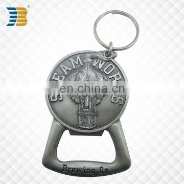 Cheap custom antique castle metal bottle opener with embossment
