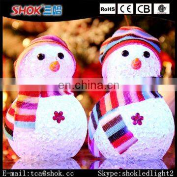 Hot Selling Led Colorful Light Up Glowing Color Changing Snow Man for Sale