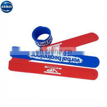 Customized silicone slap bracelet with printing