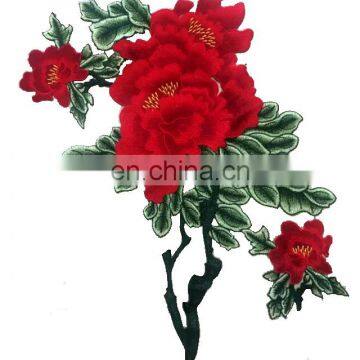 Hot Sale Beautiful Rose Floral Embroidery Applique For Garment