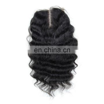 Hot Wholesale Human Hair Silk Base Closure Middle Part In Deep Wave Virgin Remy Hair Cuticle Intact Hair