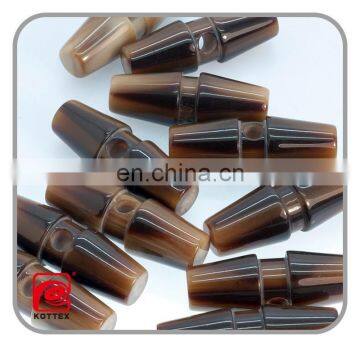 2017 Year Factory Customized Barrel 4CM - -5CM Shinny Brown Or Coffee Color Resin Polyester Toggle Has One Hole In The Milddle photo-3