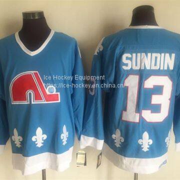 Quebec Nordiques #13 Sundin Throwback Blue Jersey