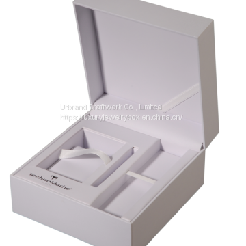 White paper watch box high-end plastic watch brand with hidden hinges