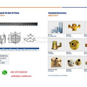 Yidao Hot Rolled formwork Z Bar Dia 15/17mm with 190kn for Construction