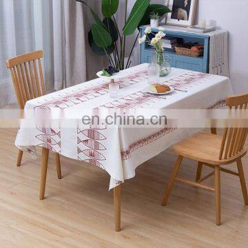 Washable Cotton Linen Printed Tablecloth Rectangle Table Cover for Kitchen Dining Table