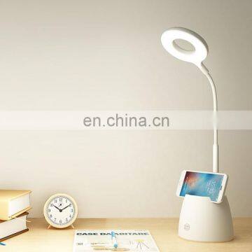 Sensitive Touch Switch Flexional Led Desk Lamp Annular Light Phone Support Pen Holder