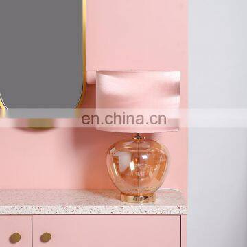 Hotel Decor Modern Yellow Lampshade Small Nightstand Glass Table Lights for Sale photo-4