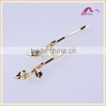 Fancy Hair Accessories Women Hair Clips Plate Gold Leaves Shape for Wedding