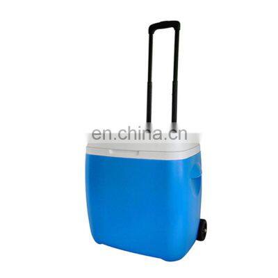 best sale  portable wheeled 18L cooler box with wheels plastic ice chest ice cooler