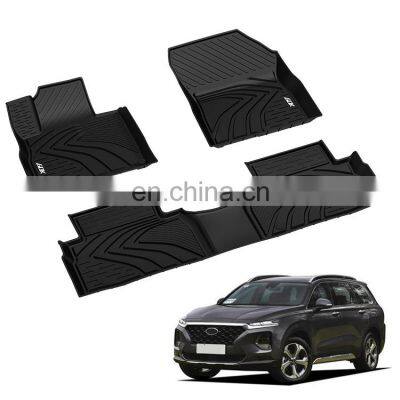 Bulk Sale Durable All Weather Waterproof  4 Pcs Black Rubber Tpe Car Floor Mats For HYUNDAI Santafe 2019