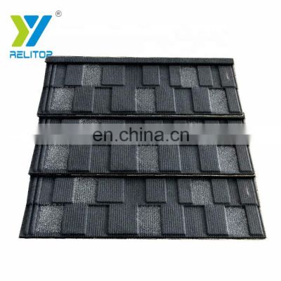 Relitop durability stone chip roof tiles stone coated metal roofing tile Aluminized metal shingles for building materials