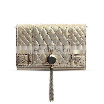 women fancy golden or silver color purses design ladies party and wedding bags leather handbags LDOB0004 (Synthetic / Pu option)