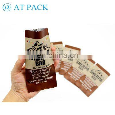 Heat Sealing Laminated Material Matte Heat Seal Energy Bar Packaging Bag Chocolate Granola Bars Wrappers