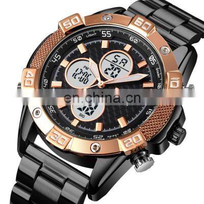 skmei 1838 stainless steel analog digital watches for men luxury quartz watch