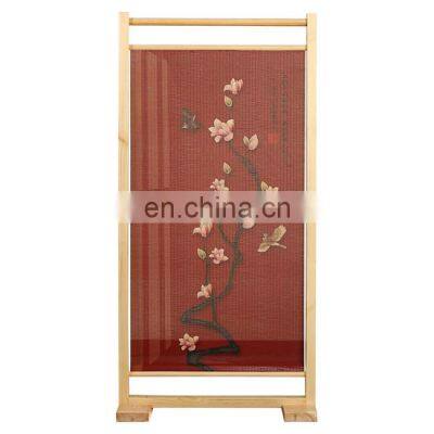 Rustic Style Wood Printed Bamboo Single Panel Privacy Screen Room Divider