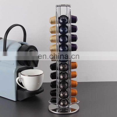 Wholesale Supplier Standing Eco Metal Gold Carousel Mug Cup Capsule Coffee Pod Holder