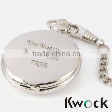 Armel Smooth Stainless Steel Case White Dial Arabic Numbers Modern Pocket Watch