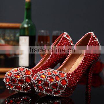 C71586A stylish women red party wedding shoes luxury bridal wedding high shoes