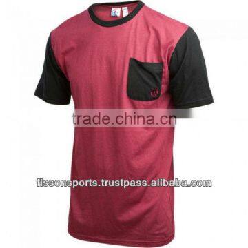 Pocket T-Shirt Maroon Black