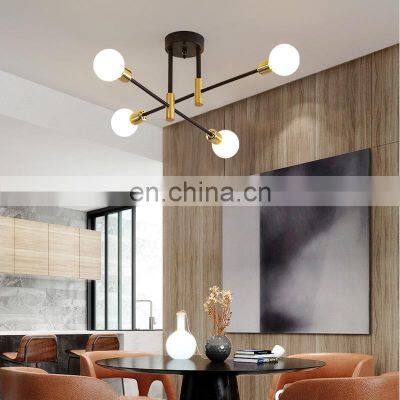 Mid Century Modern Multi-Lights Sputnik Ceiling Light Fixture Semi Flush Mount Pendant Lighting Metal Vintage Metal Chandelier photo-5