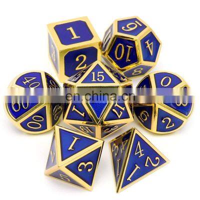 Wholesale Custom Dices Set With Numbers Polyhedral Dice for Dungeons and Dragons Game Sicbo Material Metal Dice photo-3