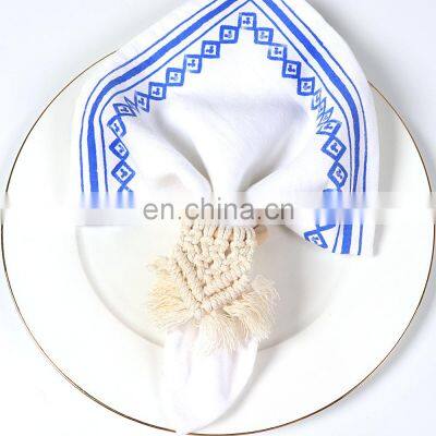 Table Decor Accessories Napkin Rings Wholesale Macrame Boho Dining Table Decoration Tassel Napkin Ring photo-5