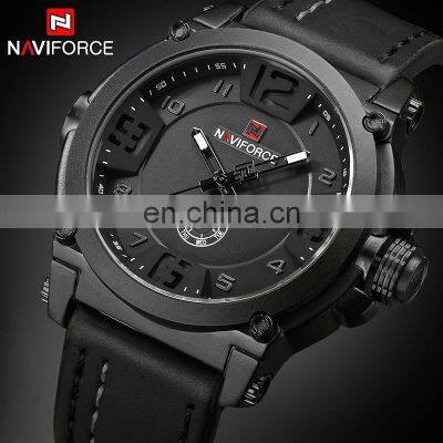 NAVIFORCE 9099 High Quality Japanese Quartz Movement Premium Watches Leather Auto Date Luminous Naviforce Watch Men Logo Watches