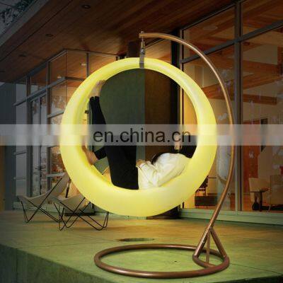 illuminated outdoor garden led furniture color change battery charge kids swing chair garden swing chairs for sale