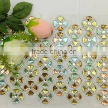 wholesale price in good quality custom 24*40 hot fix rhinestone mesh for shoe decoration