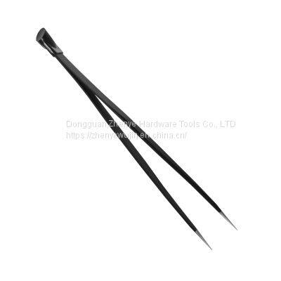 Black Nail Tools Nail Tweezers Precision Tweezers Nail Sticker Tweezers Press Head Clip Eyelash Tweezers Diamond Tweezers photo-2