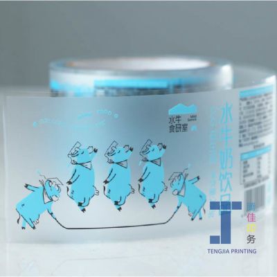 Tengjia 50micron-150micron custom Transparent Label Roll Clear Packaging Stickers