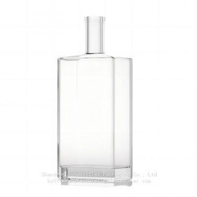 700ml 750g Cuboid Flat Shoulder Super High Quality Glass Bottle Supplier Gold Supplier SinoBottles Packaging