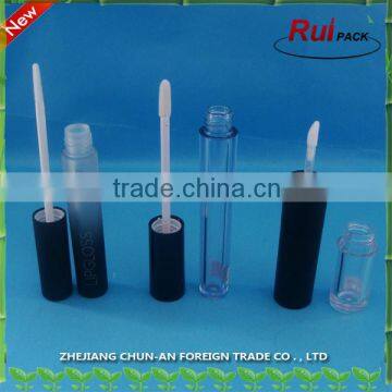 Plastic clear lip gloss tube with lip brush / unique shape empty lip gloss make-up container bottle