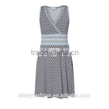 2016 Summer Hotsale V-neck Cotton Dress Design With Cheap Price D275 photo-5