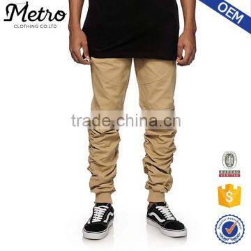 Custom Mens Lightweight Cotton Twill Drop Crotch Jogger Pants