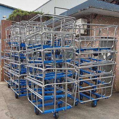 На заказ нестандартный складываемый стальной тележка для хранения белья для текстильной и краскоотрасли