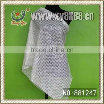 Small Flower Embroidered Sequin Mesh Fabfic