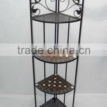 Antique home wall mosaic corner rack shelves bookcase display