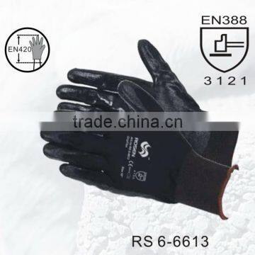 RS SAFETY 13G Seamless Knitting Glove in Easy Grip and Half Coated Softtextile Nitrile Glove