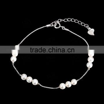 Cheap Nice 925 pure silver with pearl bracelet