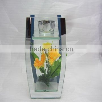 decorative candle holder with flowers promotion,cheap artificial flower head