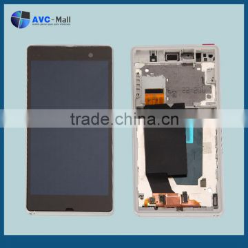 LCD display and digitizer assembly with frame for Sony Xperia Z L36h grey