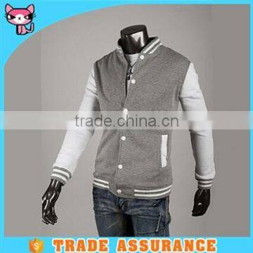 Sexy Silver Gray Sport Wear Cotton Men Gym Coat