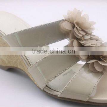 fashion flowers summer shoes wedge heel slippers 2014